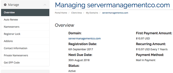 Manage Domain